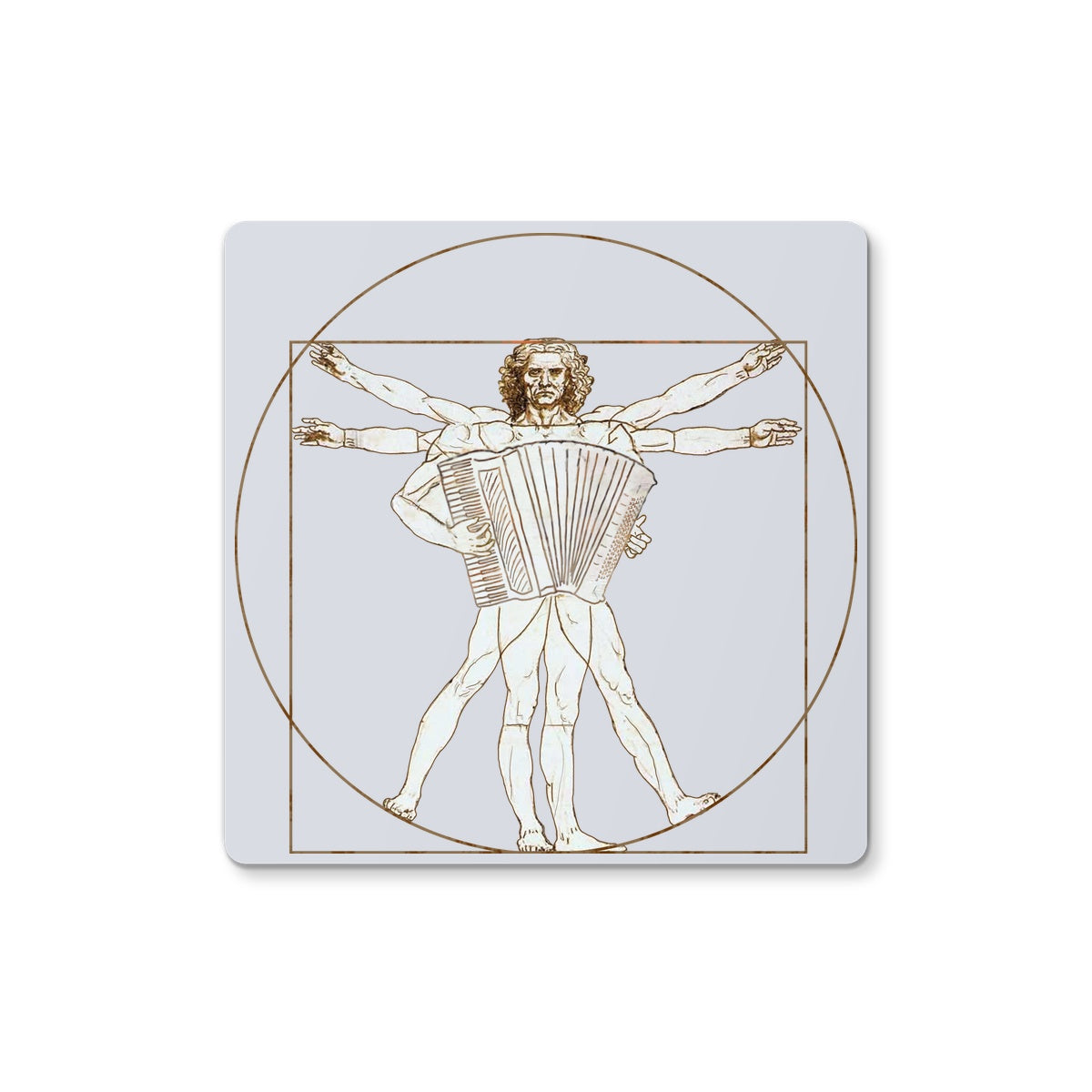 Da Vinci Vitruvian Man Accordion Coaster