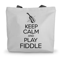 Keep Calm & Play Fiddle Canvas Tote Bag