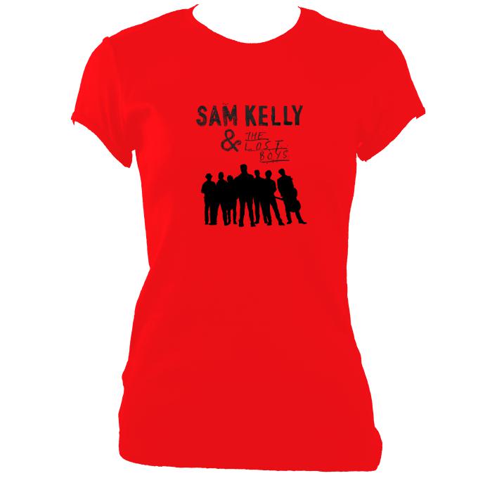 update alt-text with template Sam Kelly and the Lost Boys Ladies Fitted T-shirt - T-shirt - Cherry Red - Mudchutney