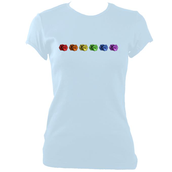 update alt-text with template Rainbow of Concertinas Ladies Fitted T-shirt - T-shirt - Light Blue - Mudchutney