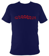 Hearts Musical Stave T-shirt - T-shirt - Navy - Mudchutney