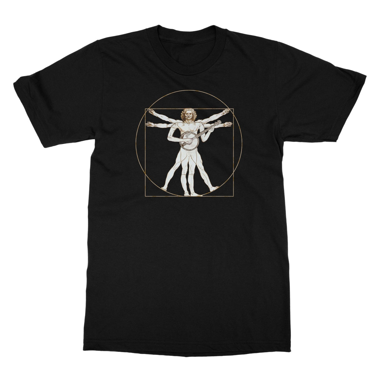 Da Vinci Vitruvian Man Banjo T-Shirt
