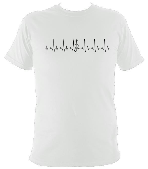 Heartbeat Fiddle T-shirt - T-shirt - White - Mudchutney