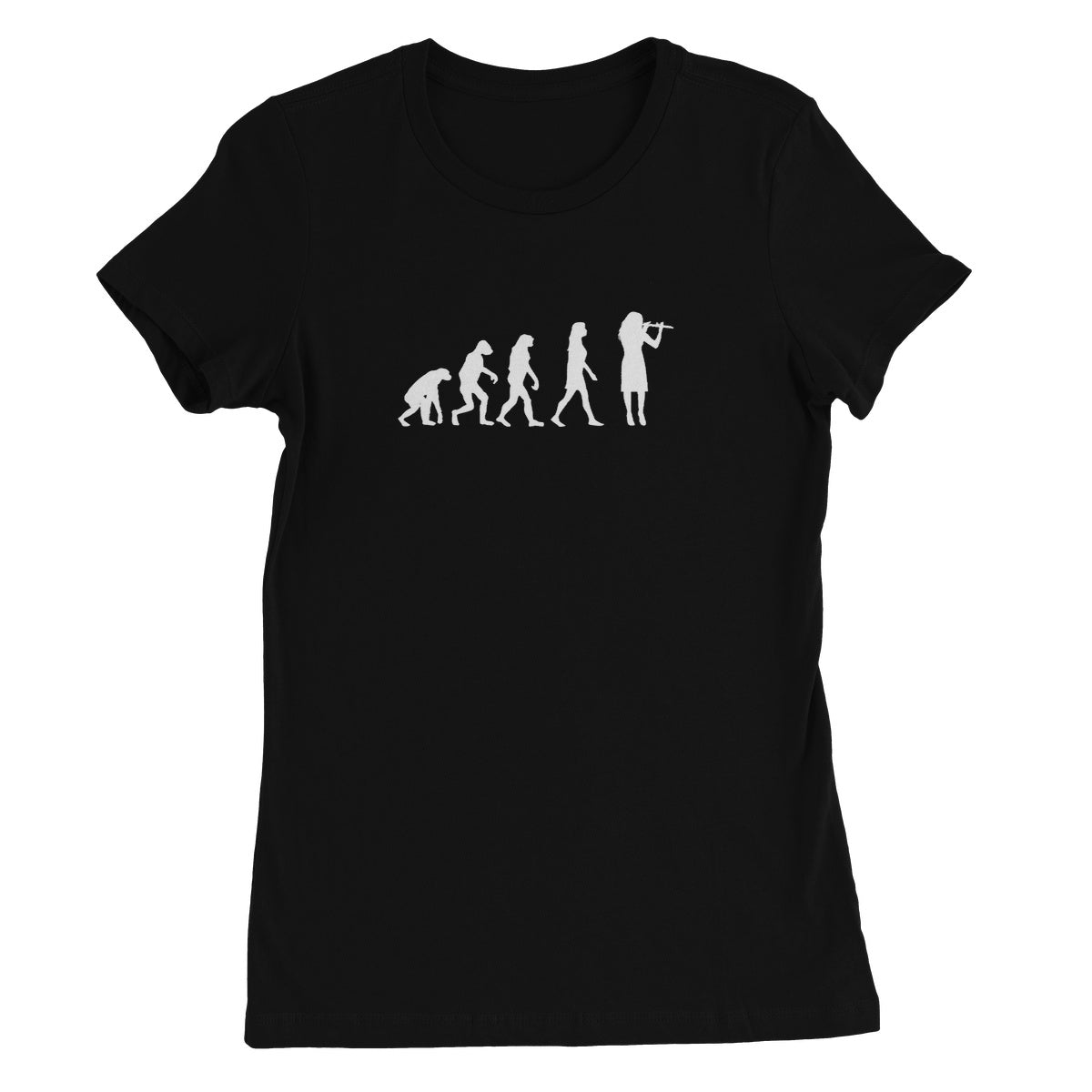 Evolution of Female Flute Player Women's T-Shirt