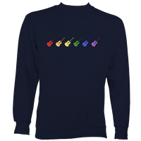 Rainbow Coloured Row of Guitars Sweatshirt