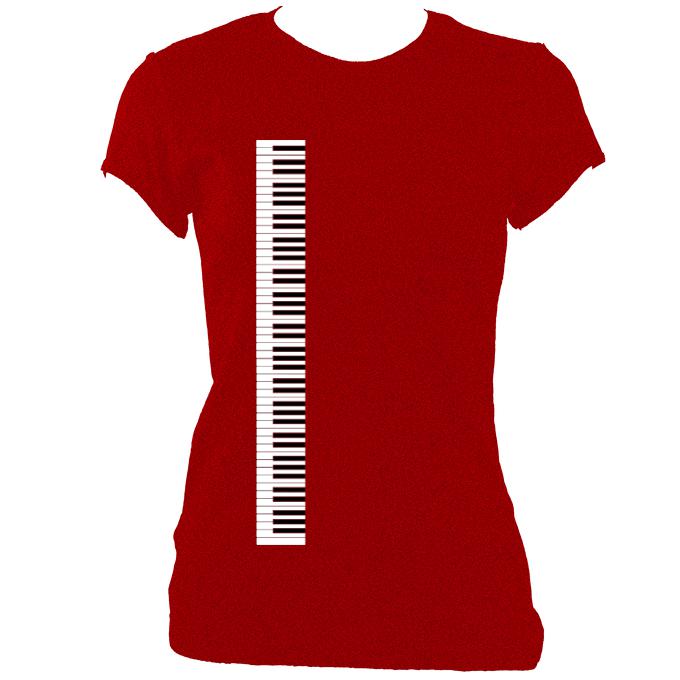 Piano / Accordion Keyboard Ladies Fitted T-shirt-Women's fitted t-shirt-Mudchutney