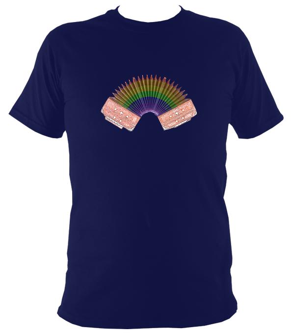 Rainbow Accordion Bellows T-shirt - T-shirt - Navy - Mudchutney