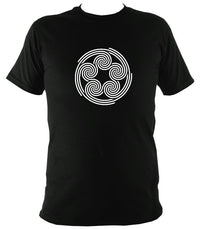 Modern Celtic Five Spirals T-shirt - T-shirt - Black - Mudchutney