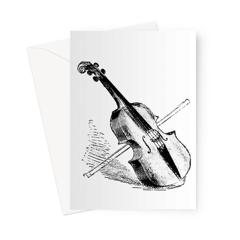 Fiddle and Bow Sketch Greeting Card