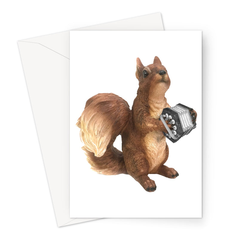 Concertina Playing Squirrel Greeting Card