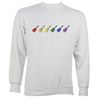 Rainbow Coloured Row of Guitars Sweatshirt