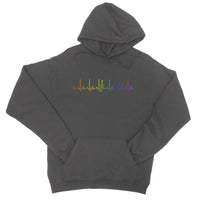 Rainbow Heartbeat Fiddle College Hoodie