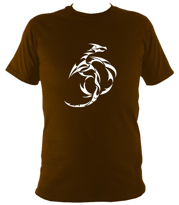 Tribal Dragon T-shirt - T-shirt - Dark Chocolate - Mudchutney