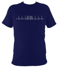 Heartbeat Melodeon T-shirt - T-shirt - Navy - Mudchutney