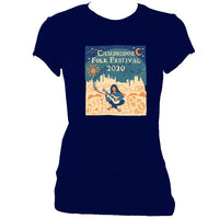 update alt-text with template Cambridge Folk Festival - Design 6 - Women's Fitted T-shirt - T-shirt - White - Mudchutney