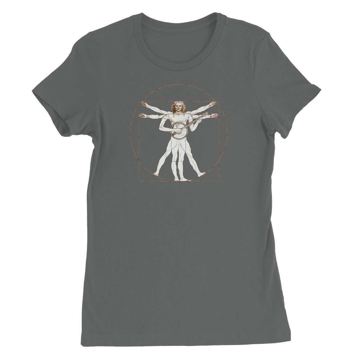 Da Vinci Vitruvian Man Banjo Women's T-Shirt