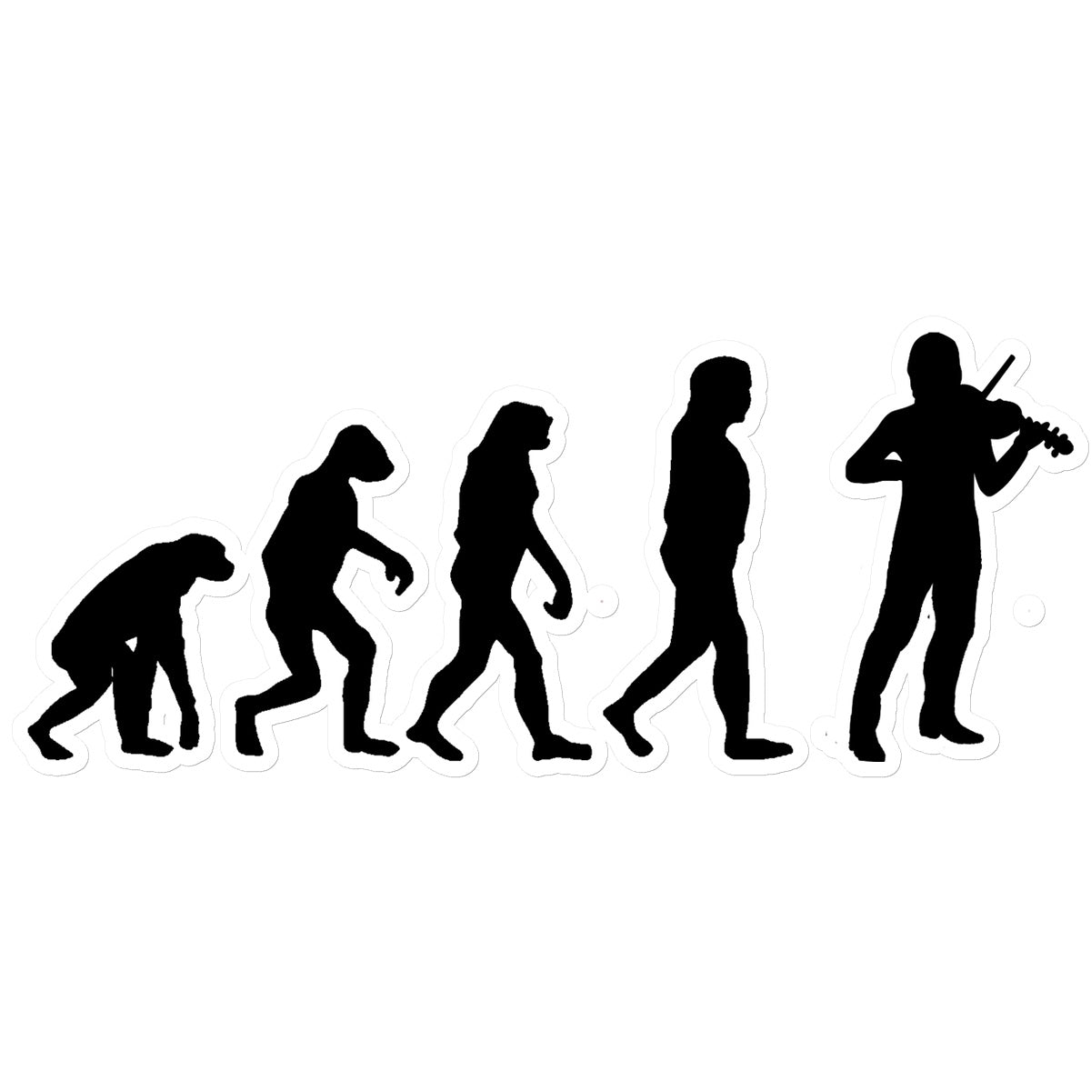 Evolution of Fiddle Players Sticker