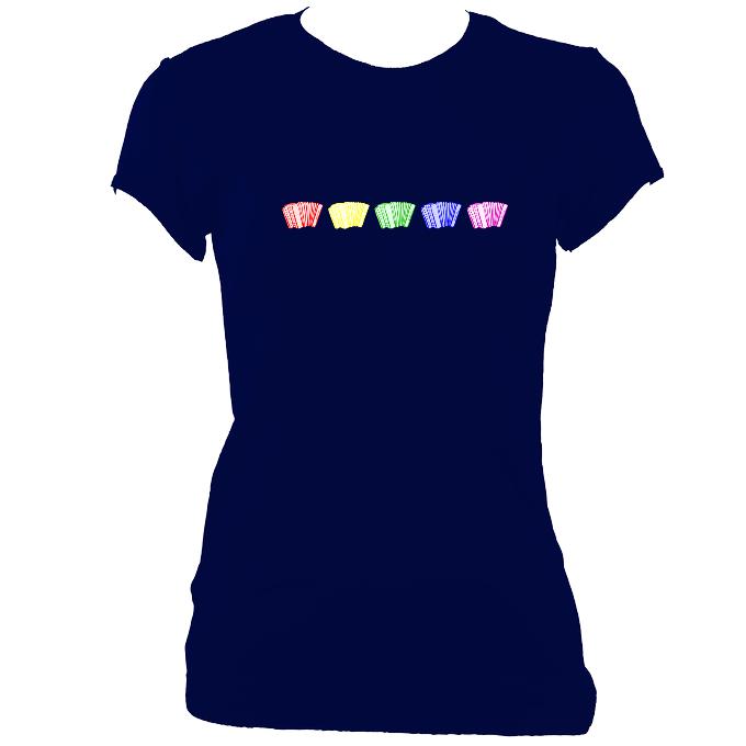 update alt-text with template Rainbow Accordions Ladies Fitted T-shirt - T-shirt - Navy - Mudchutney