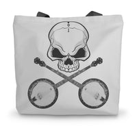 Skull and crossed Banjos Canvas Tote Bag