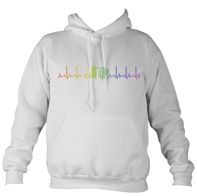Heartbeat Rainbow Accordion Hoodie-Hoodie-Ash-Mudchutney
