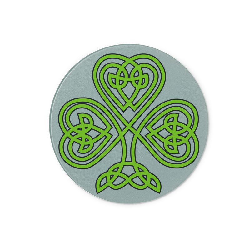 Celtic Shamrock Glass Chopping Board