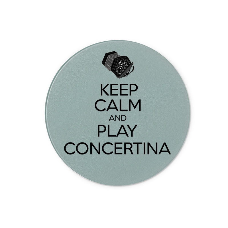 Keep Calm & Play Anglo Concertina Glass Chopping Board