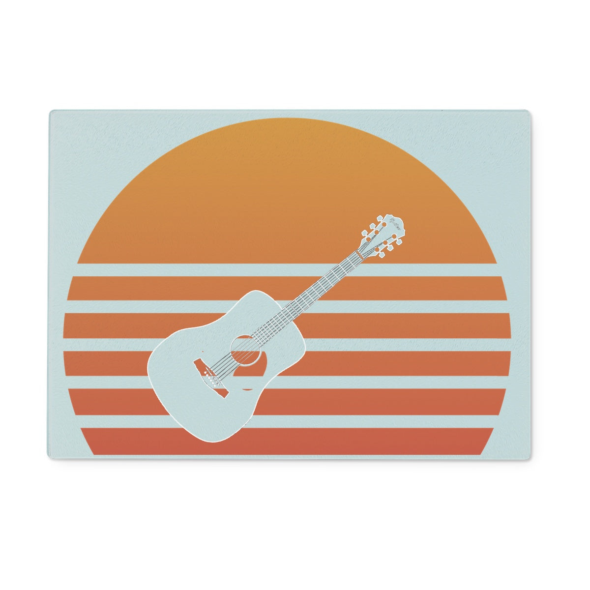 Sunset Guitar Glass Chopping Board