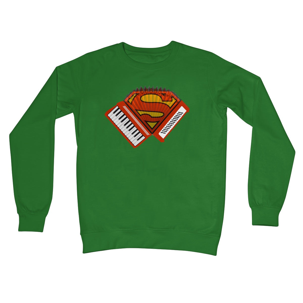 Accordion Superhero Crew Neck Sweatshirt