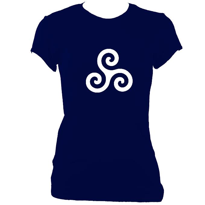 update alt-text with template Triskelion Ladies Fitted T-shirt - T-shirt - Navy - Mudchutney