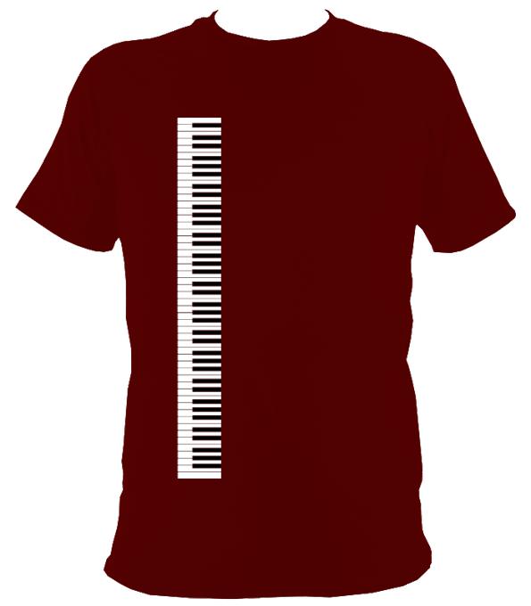 Piano / Accordion Keyboard T-shirt - T-shirt - Maroon - Mudchutney