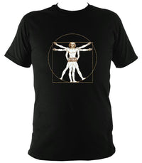 Da Vinci Vitruvian Man Playing Concertina T-Shirt - T-shirt - Black - Mudchutney
