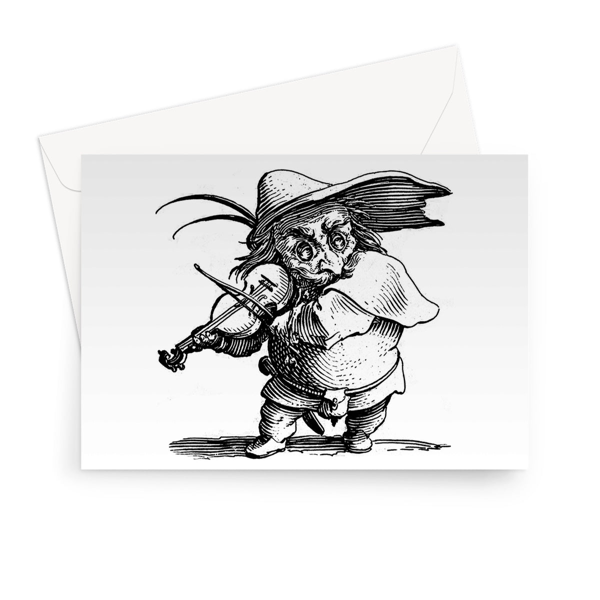 Goblin Playing Fiddle Greeting Card