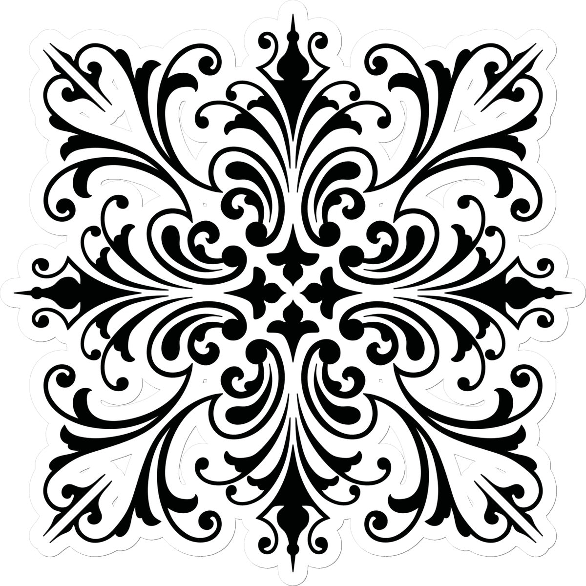 Ornamental Square Sticker