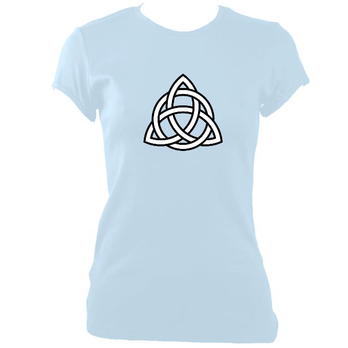 update alt-text with template Celtic Triangular Knot Ladies Fitted T-shirt - T-shirt - Light Blue - Mudchutney
