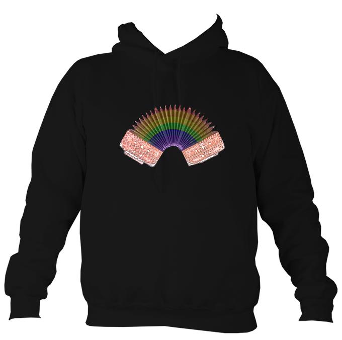 Rainbow Accordion Hoodie-Hoodie-Jet black-Mudchutney