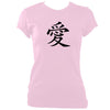 update alt-text with template Japanese "Love" Symbol Ladies Fitted T-shirt - T-shirt - Light Pink - Mudchutney