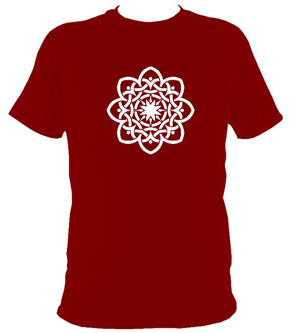 Inter-woven Celtic Flower T-shirt - T-shirt - Cardinal Red - Mudchutney