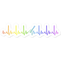 Rainbow Heartbeat Guitar Sticker