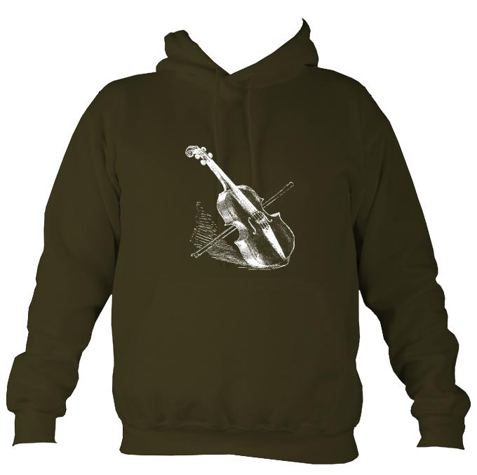 Fiddle and Bow Sketch Hoodie-Hoodie-Olive green-Mudchutney