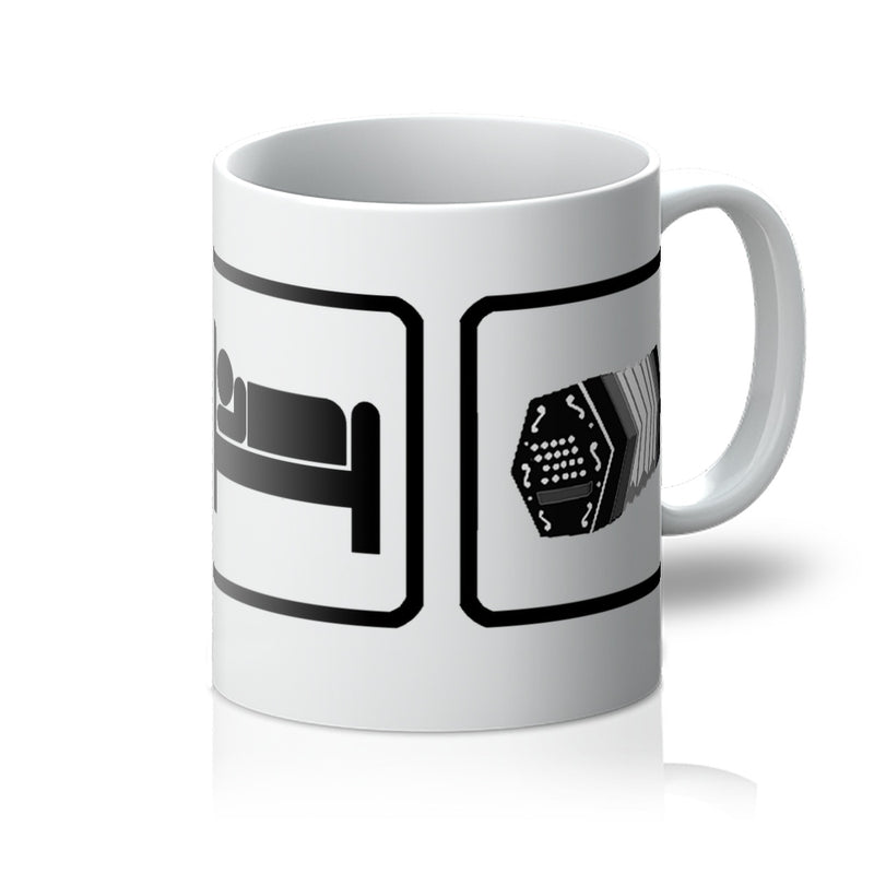 Eat Sleep & Play Concertina Mug