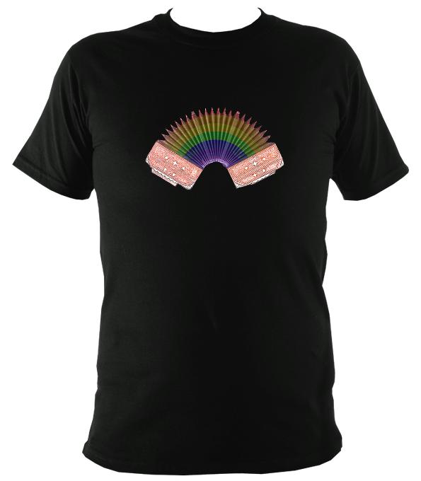 Rainbow Accordion Bellows T-shirt - T-shirt - Black - Mudchutney