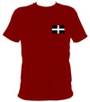 Cornish / Kernow St Pirans Flag T-Shirt - T-shirt - Cardinal Red - Mudchutney