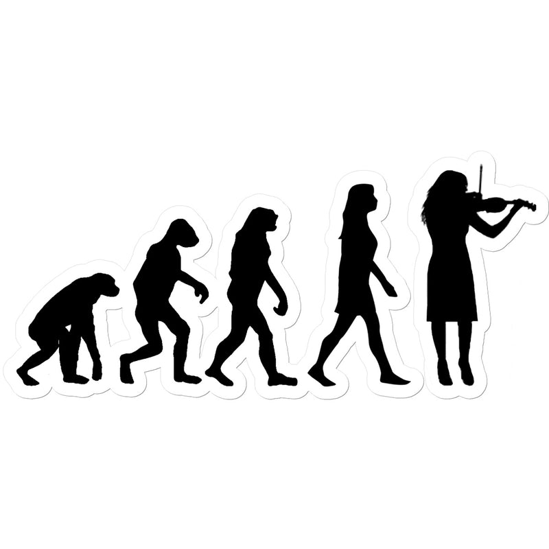 Evolution of Female Fiddle Players Sticker