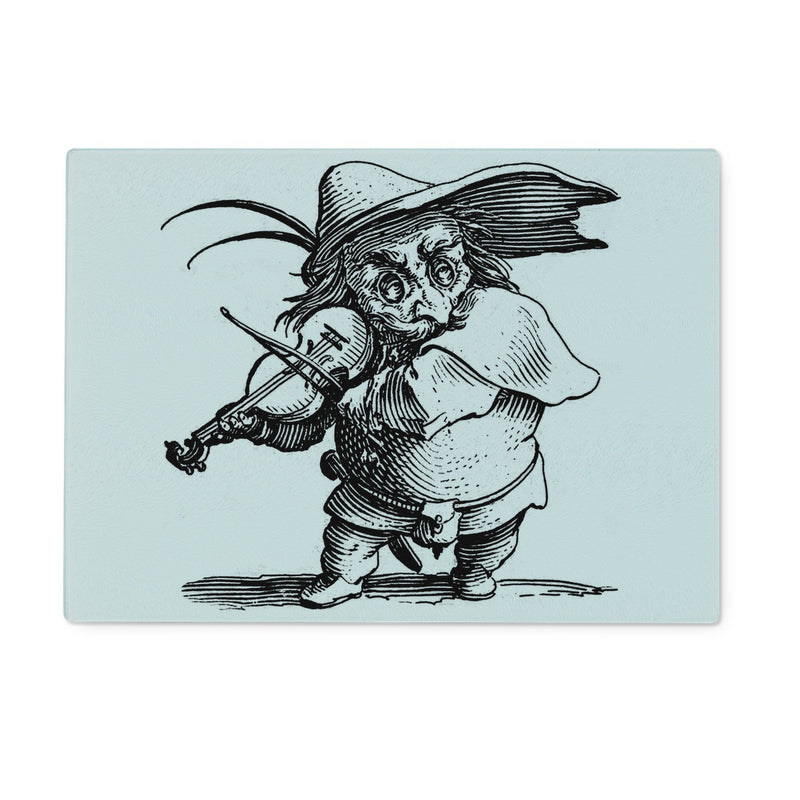 Goblin Playing Fiddle Glass Chopping Board