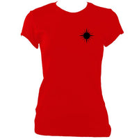 update alt-text with template Star for a Heart Ladies FItted T-Shirt - T-shirt - Red - Mudchutney