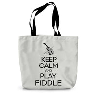 Keep Calm & Play Fiddle Canvas Tote Bag
