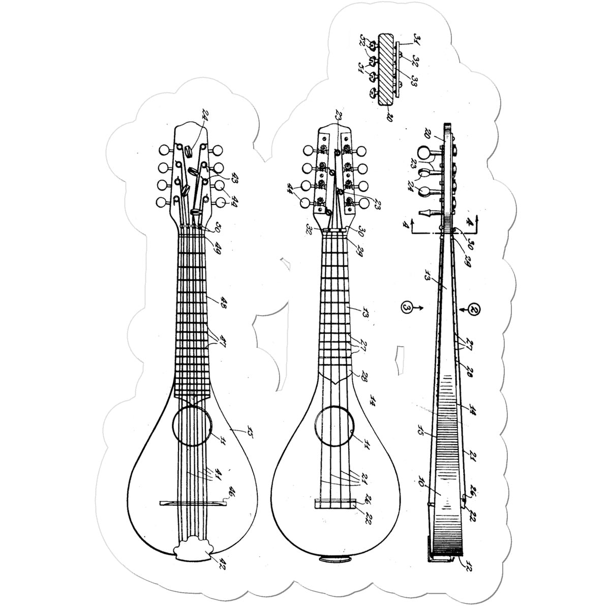 Mandolin Patent Sticker