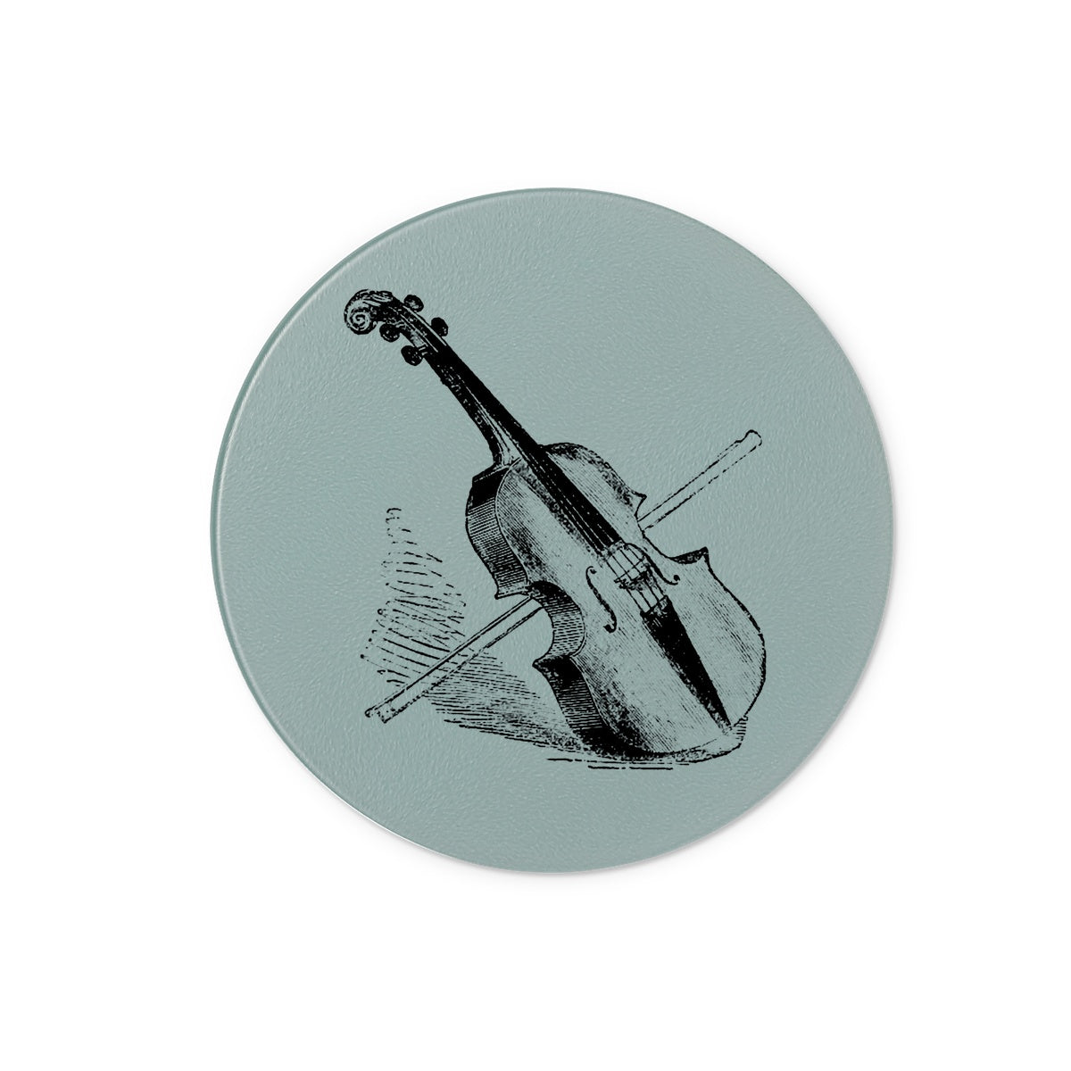 Fiddle and Bow Sketch Glass Chopping Board