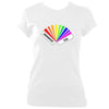 update alt-text with template Rainbow Melodeon Ladies Fitted T-shirt - T-shirt - White - Mudchutney