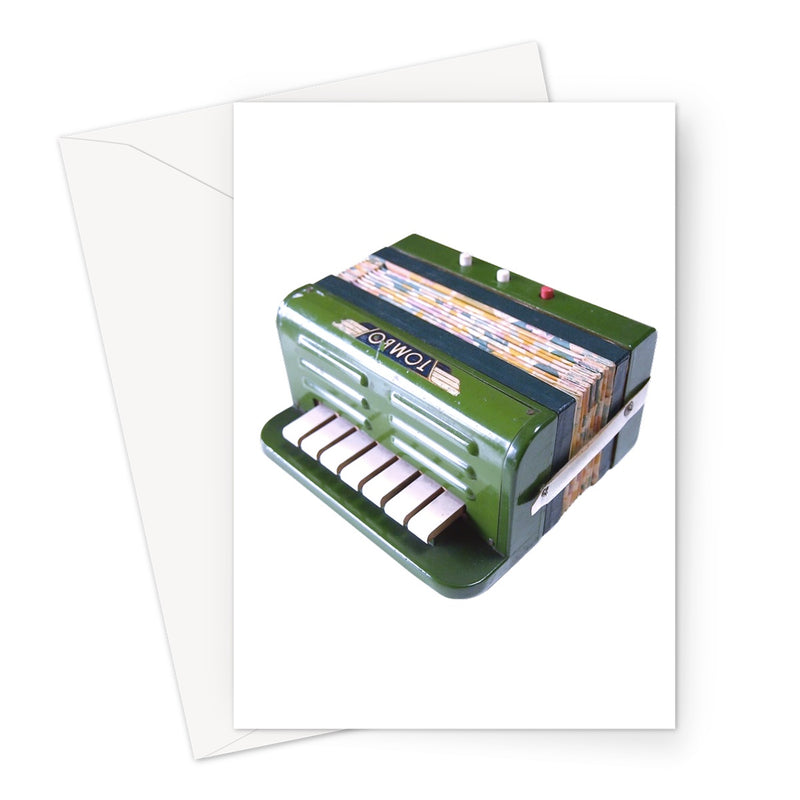 Green Toy Accordion Greeting Card